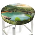 thumbnail image 3 of KLL Lake Forest Dinosaur Round Bar Chair Cushion Cover 14 inch ,Bar Stool Protector with Elastic, Soft Washable, 3 of 6