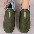 thumbnail image 2 of Rokment Womens Slip on Walking Snow Boots for Mom Seniors Cold Weather Non Slip Warm Fleece Lined Comfortable Nursing Work Winter Ankle Booties Green Size 6.5, 2 of 6