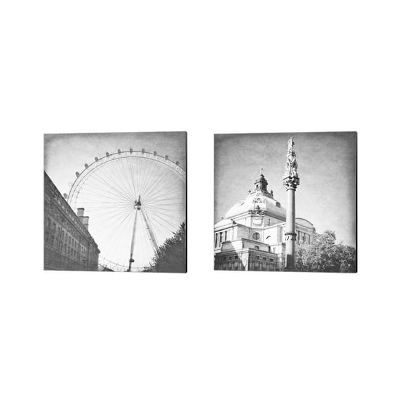 Great Art Now London Sights by Emily Navas 2 Piece Canvas Art Set Each 14"W x 14"H