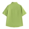 thumbnail image 3 of AHTJRT Men's Summer Short Sleeve Button-Down Wrinkle-Free Formal Shirts Casual Slim Fit Stretch Tops Green 2XL, 3 of 3