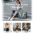 thumbnail image 5 of Tote Bag for Women - French Bulldogs Blue Shoulder Bag - Large Utility Work Duffle Bag with Zipper Handbag for Travel, Work, Sprots, 5 of 5