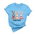 thumbnail image 2 of Delliss Women's casual short sleeved Easter printed T-shirt round neck top Loose Summer Tops, 2 of 5