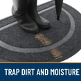 thumbnail image 5 of Buganda Half Round Door Mat, Heavy Duty Rubber Entrance Mat, Low Profile Dirt Trapper Doormat Outside, 36" x 24", Grey, 5 of 7