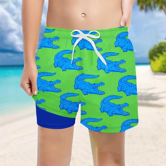 SHenli Boys Swimming Trunks Size 12-14 Cute Print Sport Short Swimsuit Drawstring Comfortable Summer Beach Pool Swimming Shorts Swimwear for Boys Baby Boy Swimsuit Boys Swim Shorts