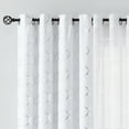 thumbnail image 4 of Pinewave White Blackout Curtains Mix and Match Geometric Silver Patterned,Sheer Drapes for Living Room,52w"x63L"x4,Grommet Top, 4 of 6