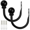 thumbnail image 2 of Xiyztok Elegant Metal Curtain Holdbacks U Shaped Black 2 Count, 2 of 4
