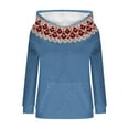 thumbnail image 6 of SwiftWear Bohemian Style Oversized Knit Pullover Hoodie Women Hooded Sweater Style Tops with Pockets Soft Comfortable Casual Wear Blue, 6 of 6