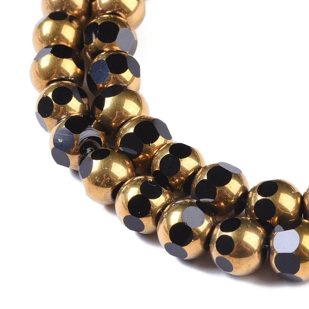 Electroplate Glass Beads Strands Full Plated Faceted Round Black 7x8mm Hole: 1.5mm about 42pcs/strand 12.20''(31cm)
