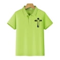 thumbnail image 5 of XQYLOS Tween Boys Girls Aestheti𝐜 Lapel Neck Shirt Short Sleeve Cross Print Tennis School 𝐔niform Collared Tops, 5 of 8