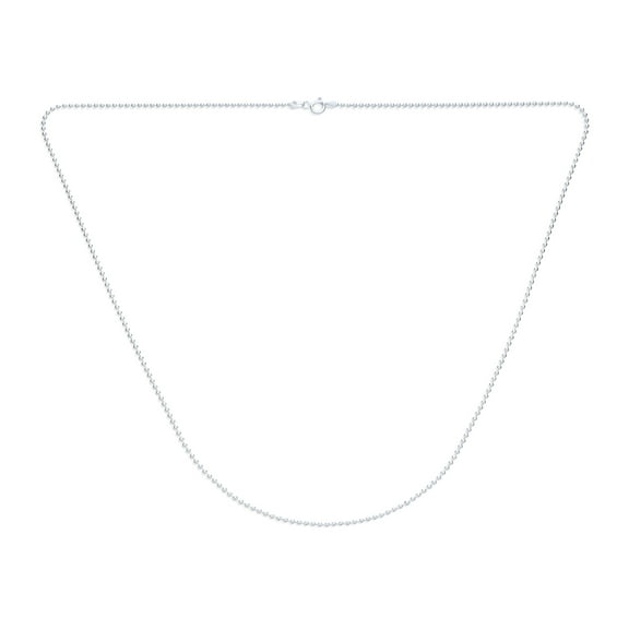 Bling Jewelry Womens Unisex 2MM Sterling Silver Bead Ball Chain Necklace Italy Made 16-24 Inch