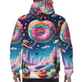 thumbnail image 7 of Rateoe Colorful Donut Pattern Mens Hoodie, Pullover Hooded Sweatshirt, Kangaroo Pocket Hoodie Ideal for Daily Wear, Travel and Home-3X-Large, 7 of 7