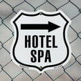 thumbnail image 5 of Hotel Spa Right 12 inch X 12 inch Shield-Shaped Rust-Free Aluminum Metal Sign Weather Resistant Made in the USA, 5 of 6
