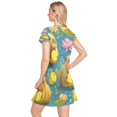 thumbnail image 4 of Women's Sleep Dress Nightgown with Short Sleeves Capybaras Holding Lemons Sleepwear Sizes S-2X, 4 of 6