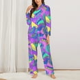 thumbnail image 2 of Pajama Sets for Women 2 Pcs, Disco Roller Skates Button Down Long Sleeve Sleepwear Lounge PJ Sets, 2 of 6