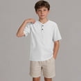 thumbnail image 5 of Atogsazn Children Boys Summer Linen Tshirt Kids Casual Short Sleeve Pullover T-shirt Baic Tee Outfit White 9-10 Years Fashion, 5 of 9