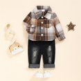 thumbnail image 4 of Generic Children's Spring and Autumn New Baby Leisurely Wind Long Sleeved Shirts for Boys and Girls Children Denim Suit Toddler Boy Winter Clothes(6-9 Months,Khaki), 4 of 7