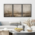 thumbnail image 4 of IDEA4WALL Framed Canvas Print Wall Art Set of 3 Vintage Abstract Landscape Misty Horizons Modern Art Wall Decor Pastel Brown Prints Retro Minimalist Artwork For Home Decor - Black 24"x36"x3, 4 of 5