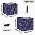 thumbnail image 3 of Home Organizer Foldable Fabric Storage Bin With Handle Blue Purple Snowflake, 3 of 7