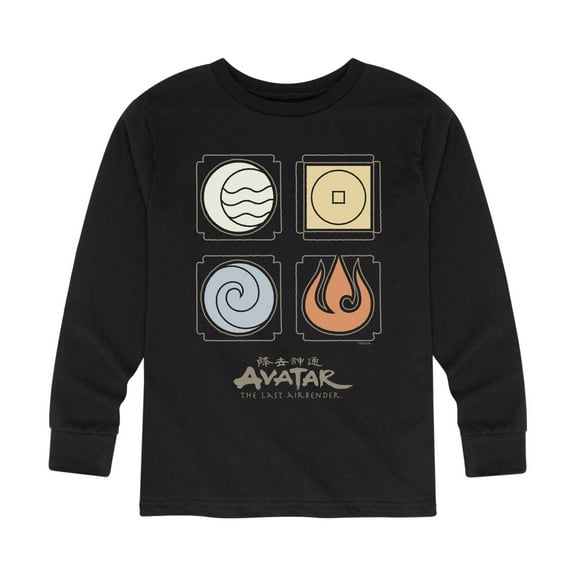 Avatar - The Last Airbender - Nations Symbols - Youth Long Sleeve Graphic T-Shirt