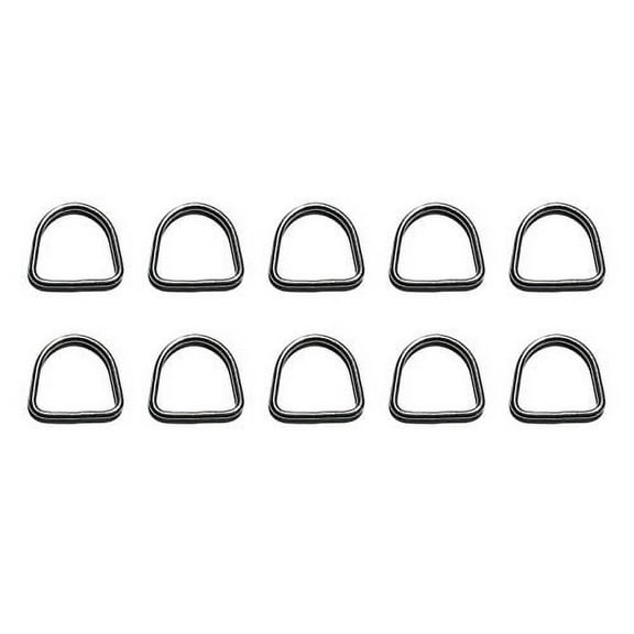 US STAINLESS 10 Pieces Stainless Steel 316 D Ring Welded 1/8" x 3/4" (3mm x 20mm) Marine Grade Dee