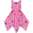 thumbnail image 3 of Vestido de Niña Rosa Espacio Estrella Cohete Planeta Dobladillo Tipo Pañuelo Unicorn 12 Años, 3 of 6