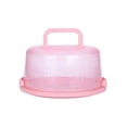 thumbnail image 2 of Cake Storage Box, Portable Transparent Fresh-Keeping Container, Leak-Proof Bento Snack Box with Anti-Skid Design for Cupcakes Refrigerator Safe, Pink, 2 of 7