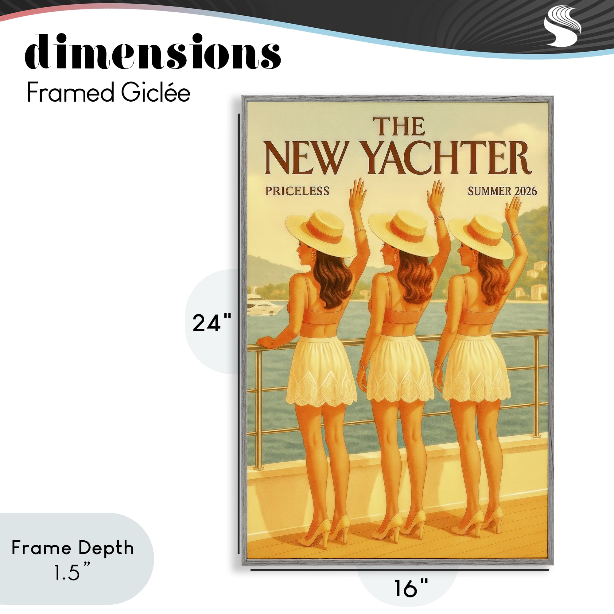 Stupell Industries Magazine Parody Fashion Trio Gray Framed Giclee Art, design by Grotto Studios