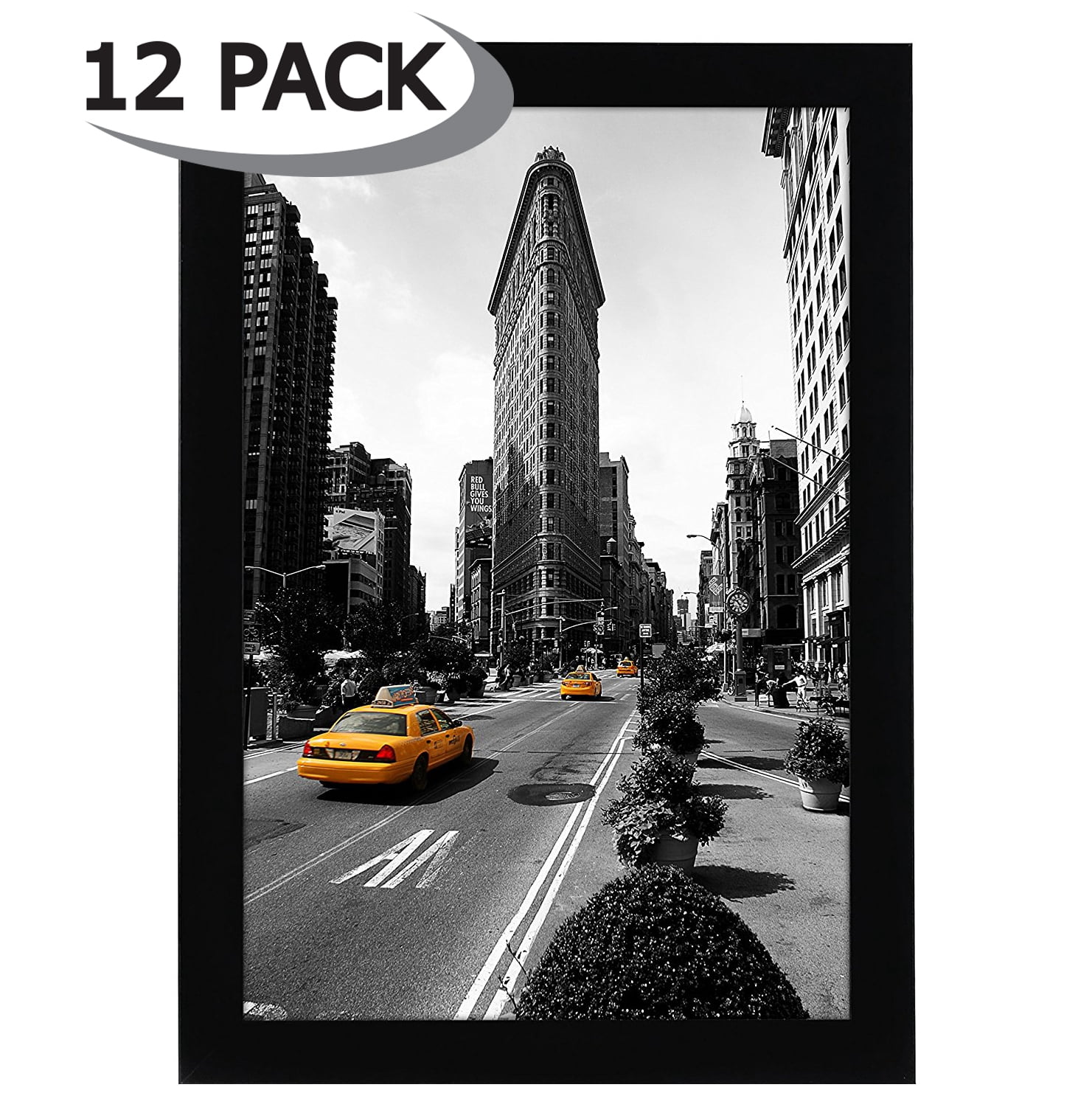 Americanflat 11x17 Picture Frame with Glass 12 Pack legal sized paper mounting material included elegant black