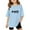 Z04-Sky Blue, variant on MUXiin Shirt for Girls 10-12 Letter Print Crew Neck Preppy Short Sleeve T Shirt Top Funny Back To School Blouse Tops Summer Clothes for Girls Girls' Tops, Tees & Blouses