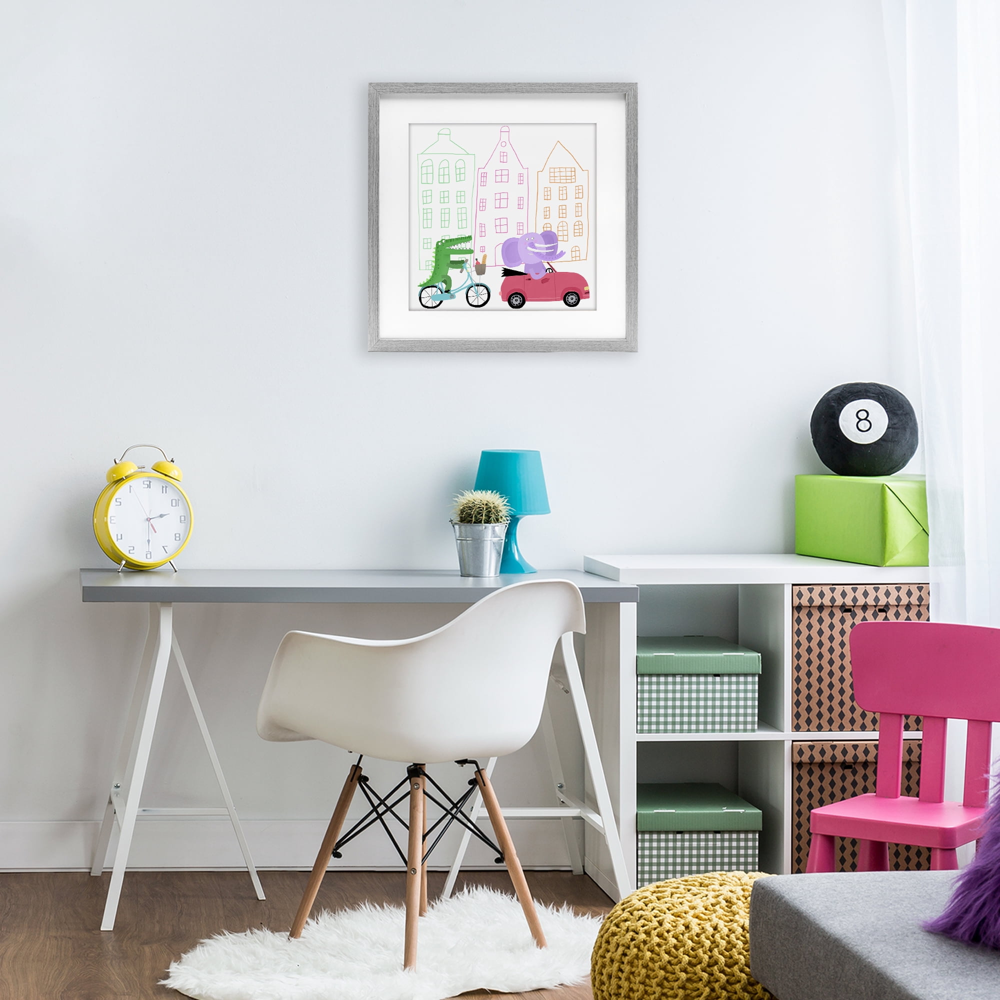 Stupell Industries Amsterdam Buildings & Animals Gray Framed Print Under Glass, design by Carla Daly