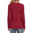 thumbnail image 3 of MOSHU 3 Pack Plus Size T Shirts for Women Ribbed Long Sleeve Shirts Crew Neck Slim Fit Undershirts Casual Fall Tight Tops, 3 of 8
