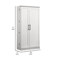 thumbnail image 5 of Coe 71 Inch Storage Cabinet Wardrobe with Swing Out Door- White Solid Wood, 5 of 6