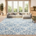thumbnail image 4 of SAFAVIEH Brentwood Ellen Damask Area Rug, Cream/Blue, 6' x 9', 4 of 10