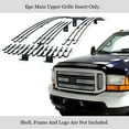 thumbnail image 2 of APS Compatible with Ford Excursion Bar Style 2000-2004 & 99-04 F-250 F350 F450 F550 SD Main Upper Stainless Steel Chrome 8x6 Billet Front Grill Grille Insert F85399C, 2 of 7