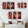 thumbnail image 4 of Designart "Red & Black Vintage Oriental Beauty II" Japon Woman Framed Wall Art Set Of 3 - Red Woman Japon Frame Canvas Set For Living Room Decor, 4 of 7