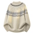 thumbnail image 4 of THNCYX Crew Neck Jacquard Knit Sweater Soft Casual Long Sleeve Pullover For Everyday Layering And Comfort Wear Piece For Men M-3XL, 4 of 4