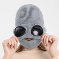thumbnail image 2 of 3-in-1 Winter Ski Hat, Beanie with Detachable Mask and Goggles, Unisex Thermal Knit Hat for Snowboarding Skiing, Cold Weather Outdoor Activity Set for Men Women, 2 of 8