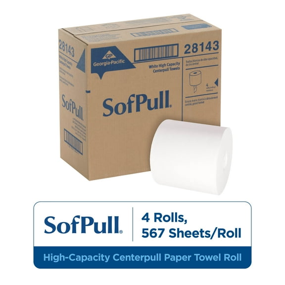 SofPull® Large High-Capacity Premium Paper Towel by GP PRO (Georgia-Pacific), White, 4 Rolls Per Case