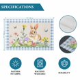 thumbnail image 6 of Happy Easter Bunny Placemats Set of 6, Spring Floral Burlap Blue Plaid Placemats for Dining Table, Place Mats for Kitchen Tabletop, Waterproof Wipeable Dining Table Mats Set, 6 of 9