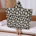 thumbnail image 5 of Black Daisy Flower Pattern Hooded Bath Towel，50"x30" for Ages 3 To 12 Kids, Quick Dry Lightweight Soft Microfiber Hood Beach Towel Cover Up for Kids, 5 of 7