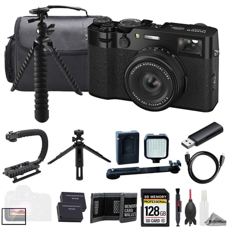 FUJIFILM X100VI Digital Camera (Black) + 128GB + Ext Batt+ LED - ULTIMATE Kit (International Version)