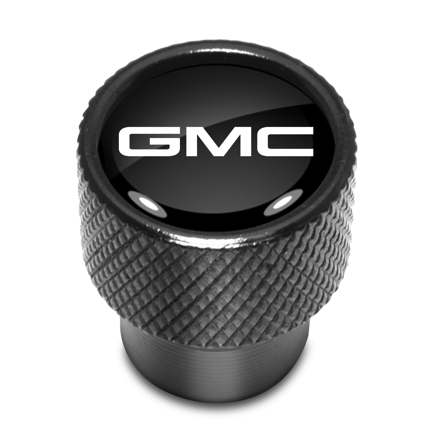 GMC Logo in Black on Black Aluminum Tire Valve Stem Caps