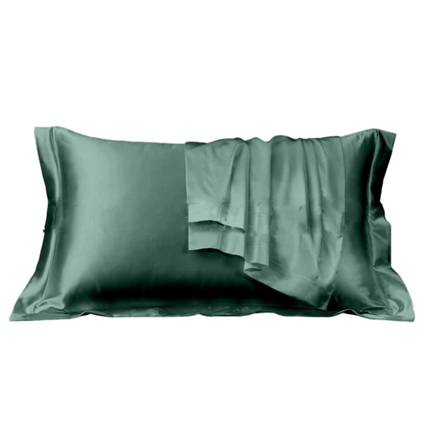 Funda de almohada de satén de seda, funda de almohada de color liso, 1 juego de 2, funda de almohada de seda suave