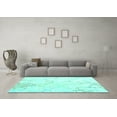 thumbnail image 3 of Ahgly Company Indoor Square Abstract Turquoise Blue Contemporary Area Rugs, 5' Square, 3 of 4