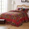 thumbnail image 3 of Greenland Home Fashions Jewel Kantha-Style Cotton Reversible Bedspread Set, Multi, 3-Piece King, 3 of 5