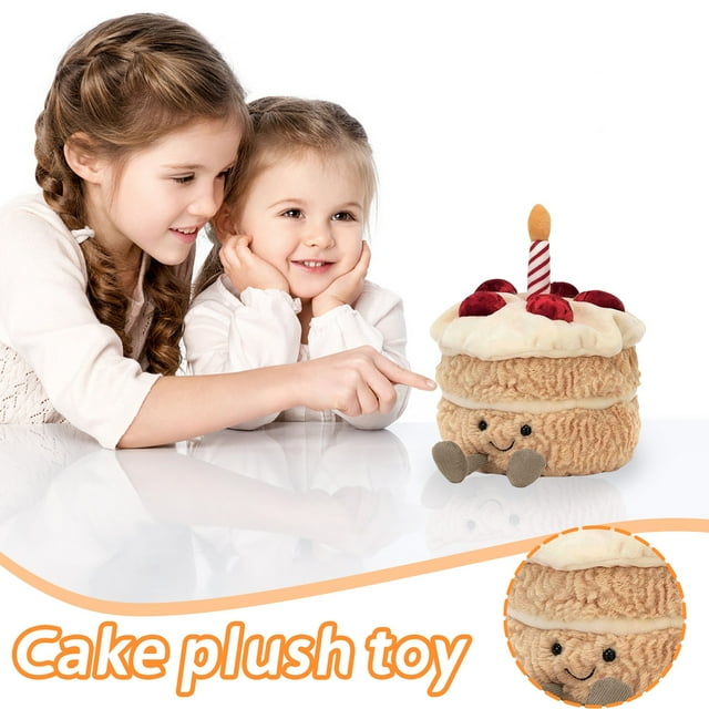 Jellycat,Adorable Plush Birthday Cake toy with Candle Soft and Cuddly Stuffed Cake for Kids and Adults, Perfect Gift (Multi-color)