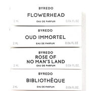 Byredo Eau Dr Parfum Rose Of No Man’s Land, Flowerhead, Black saffron, Rose Noir. 2ml/.06oz each