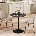 thumbnail image 2 of HOMCOM 27.6" Round Dining Table for 2, Wood Veneer Kitchen Table, Black, 2 of 9