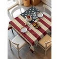 thumbnail image 6 of American Flag Table Cloth, Vintage Red BlueUSA Flag Waterproof Tablecloth for Square Tables, Reusable Washable Fabric Table Cover for Restaurant Kitchen Dining Tables 60"x60", 6 of 6