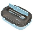 thumbnail image 3 of Insulated Lunch Box Stainless Steel Bento Box Lunch Box Removable Tray Keep Warm Function Food Grade Plastic Lightweight Portable Insulated Lunch BoxBlue, 3 of 8